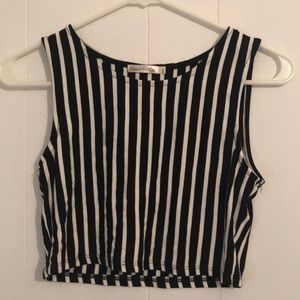 Black and white striped shirt.